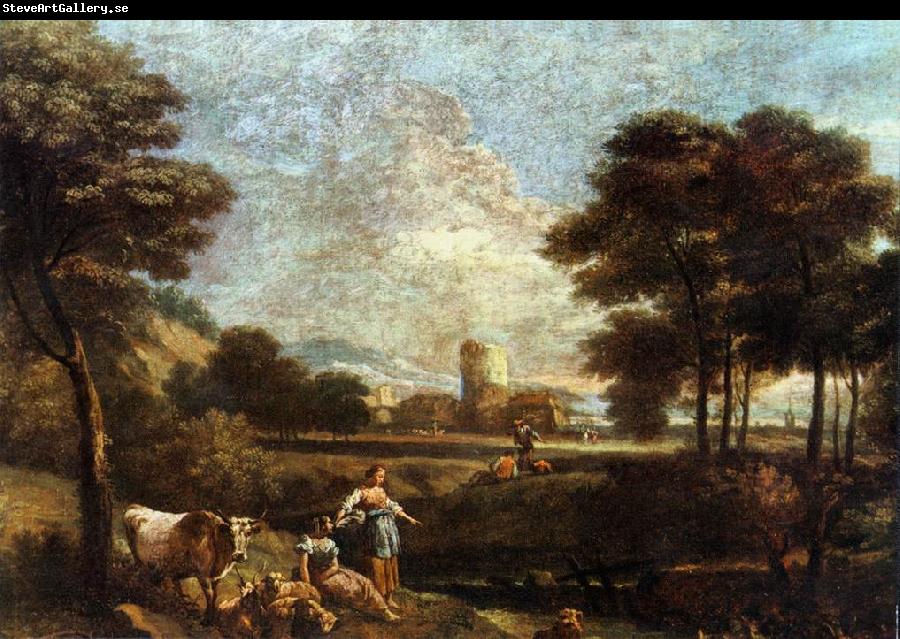 ZAIS, Giuseppe Landscape with Shepherds and Fishermen